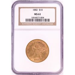 1882 $10 Liberty Head Eagle Gold Coin NGC MS61