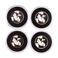 Lot of (4) Disney Mickey "Happy Birthday" 1/10 oz. .999 Fine Silver Rounds