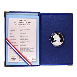 1988 Rarities Mint Disney "A Mouse of All Trades" 1 oz Fine Silver Round w/Box & COA