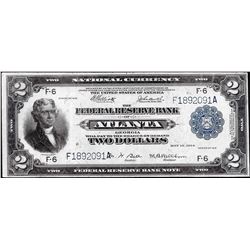 1918 $2 Battleship Federal Reserve Bank Note Atlanta Fr.764