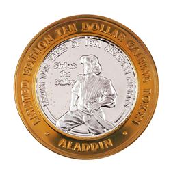 .999 Fine Silver Aladdin Resort & Casino Las Vegas $10 Limited Edition Gaming Token