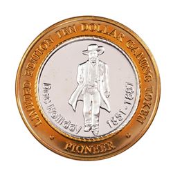 .999 Silver Pioneer Hotel & Gambling Hall $10 Casino Limited Edition Gaming Token