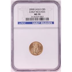 2008 $5 American Gold Eagle Coin NGC MS70 Early Releases