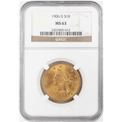 1906-D $10 Liberty Head Eagle Gold Coin NGC MS63