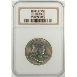 1949-S Franklin Half Dollar Coin NGC MS63