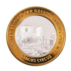 .999 Silver Circus Circus Hotel & Casino $10 Limited Edition Casino Gaming Token