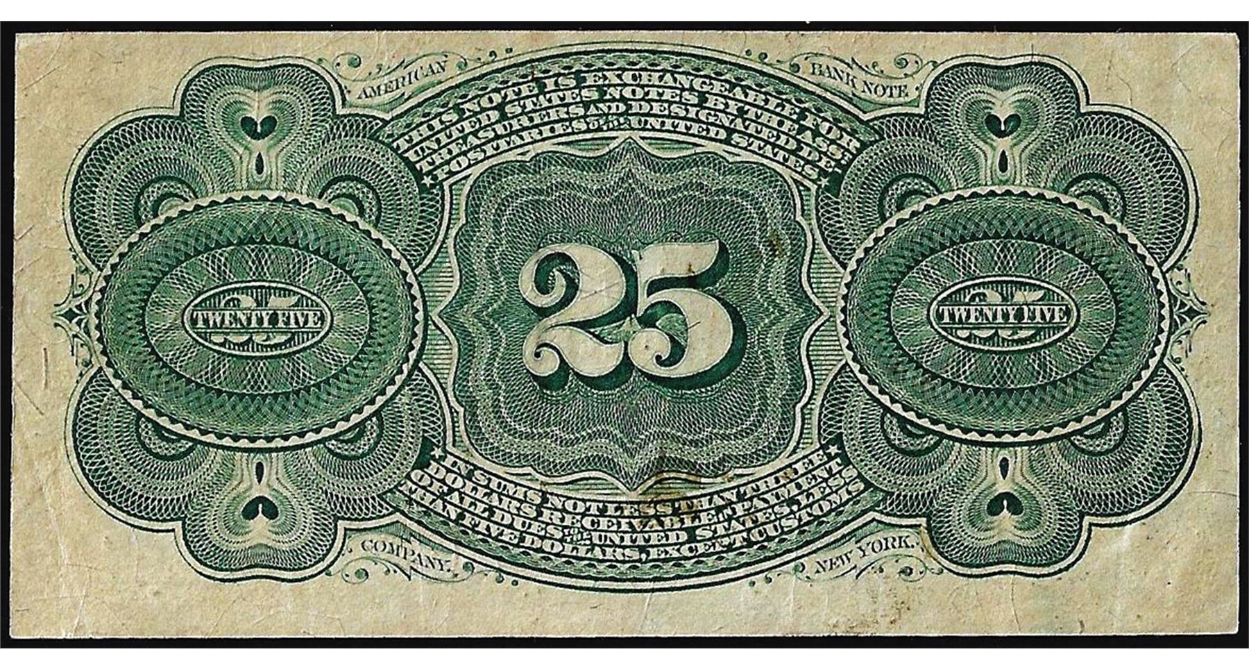 1863 Twenty-Five Cents Fourth Issue Fractional Currency Note