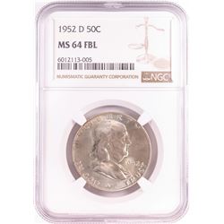 1952-D Franklin Half Dollar Coin NGC MS64FBL