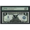 Image 1 : 1899 $1 Black Eagle Silver Certificate Note Fr.233 PMG Superb Gem Unc. 67EPQ