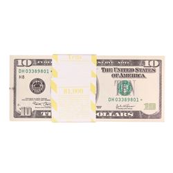 Pack of (100) Consecutive 2003 $10 Federal Reserve STAR Notes Minor Ink Smear