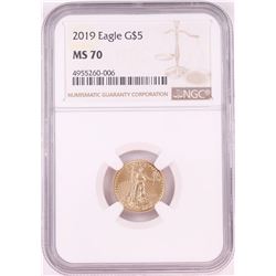 2019 $5 American Gold Eagle Coin NGC MS70