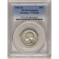 1932-D Washington Quarter Coin PCGS F Details