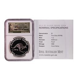 2013 Australia $1 Proof Kangaroo Silver Coin NGC PF70 Ultra Cameo