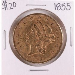 1855 Type 1 $20 Liberty Head Double Eagle Gold Coin