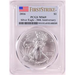 2016 $1 American Silver Eagle Coin PCGS MS69 First Strike