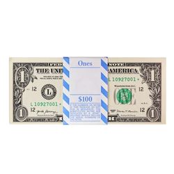 Pack of (100) Consecutive 2017 $1 Federal Reserve STAR Notes San Francisco