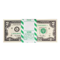 Pack of (100) Consecutive 2013 $2 Federal Reserve STAR Notes San Francisco