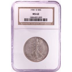 1941-S Walking Liberty Half Dollar Coin NGC MS62