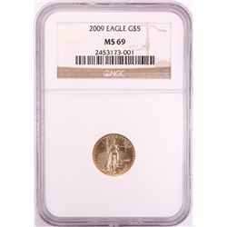 2009 $5 American Eagle Gold Coin NGC MS69