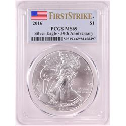 2016 $1 American Silver Eagle Coin PCGS MS69 First Strike