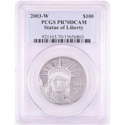 2003-W $100 Proof American Platinum Eagle Coin PCGS PR70DCAM