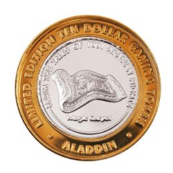 .999 Fine Silver Aladdin Resort & Casino Las Vegas $10 Limited Edition Gaming Token