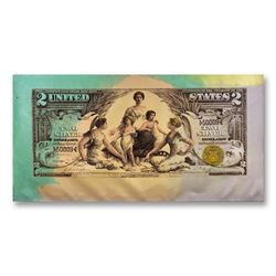 Steve Kaufman (1960-2010)  1896 $2.00 Silver Certificate Bill  Limited Edition Silkscreen