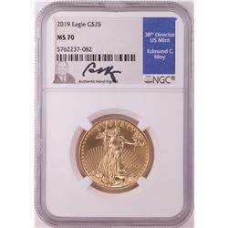 2019 $25 American Gold Eagle Coin NGC MS70 Edmund Moy Signature