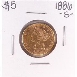 1886-S $5 Liberty Head Half Eagle Gold Coin