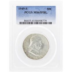 1949-S Franklin Half Dollar Coin PCGS MS65FBL