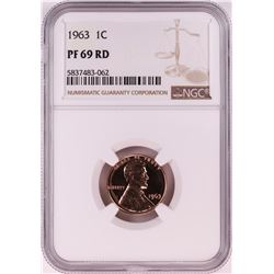 1963 Proof Lincoln Memorial Cent Coin NGC PF69RD