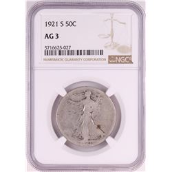 1921-S Walking Liberty Half Dollar Coin NGC AG3