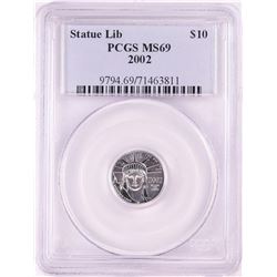 2002 $10 American Platinum Eagle Coin PCGS MS69