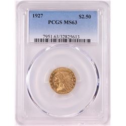 1927 $2 1/2 Indian Head Quarter Eagle Coin PCGS MS63