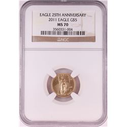 2011 $5 American Gold Eagle Coin NGC MS70