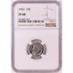 1952 Proof Roosevelt Dime Coin NGC PF68