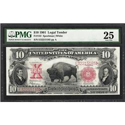 1901 $10 Bison Legal Tender Note Fr.122 PMG Very Fine 25