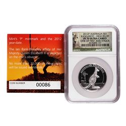 2012P Australia $1 High Relief Kangaroo Silver Coin NGC PF70 Ultra Cameo