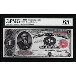 1891 $1 Treasury Note Fr.352 PMG Gem Uncirculated 65EPQ