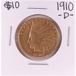 1910-D $10 Indian Head Eagle Gold Coin