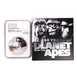 2018P Tuvalu $1 Proof Planet of the Apes Silver Coin NGC PF70 Ultra Cameo w/Box & COA