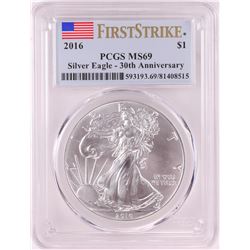 2016 $1 American Silver Eagle Coin PCGS MS69 First Strike