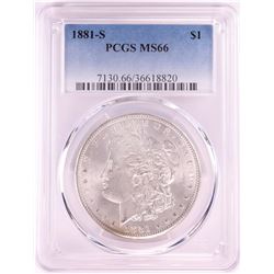 1881-S $1 Morgan Silver Dollar Coin PCGS MS66