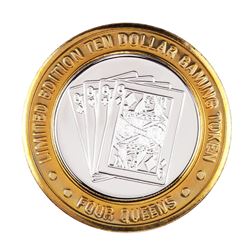 .999 Fine Silver Four Queens Casino Las Vegas $10 Limited Edition Gaming Token