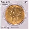 Image 1 : 1904 Type 3 $20 Liberty Head Double Eagle Gold Coin