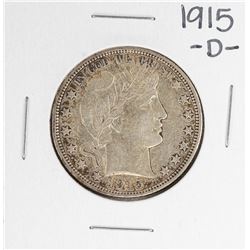 1915-D Barber Half Dollar Coin