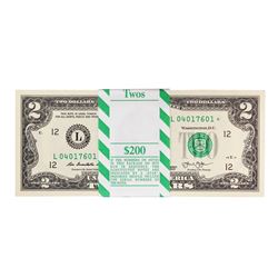 Pack of (100) Consecutive 2013 $2 Federal Reserve STAR Notes San Francisco