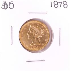 1878 $5 Liberty Head Half Eagle Gold Coin