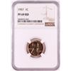Image 1 : 1957 Proof Lincoln Wheat Cent Coin NGC PF69RD
