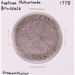 1775 Austrian Netherlands Brussels Kronenthaler Silver Coin